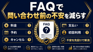 料金、予約、キャンセル、支払い、初回利用の不安をFAQで整理する記事サムネイル